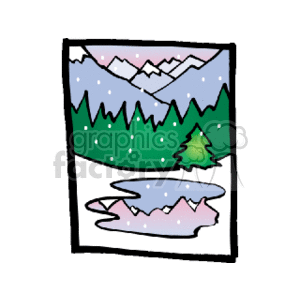 Snow falling in the mountains clipart. Commercial use image # 152412