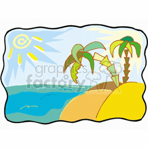  tropical palm tree trees sun sunshine water summer seasons beach island islands  summer23.gif Clip Art Nature Seasons 