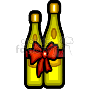 2 bottles of champagne with ribbon clipart. Royalty-free image # 153423
