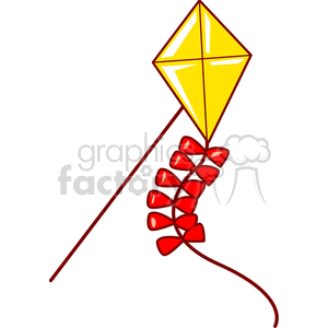 Yellow flying kite clipart. Royalty-free image # 153532