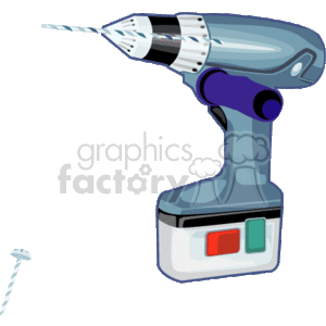 Blue Cordless Drill clipart. Royalty-free image # 153596