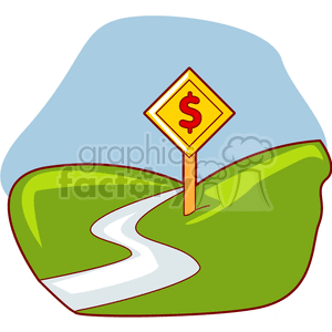 Money road sign clipart. Commercial use image # 153627