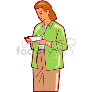   mother mom lady ladies women mail reading read  bills400.gif Clip Art People 