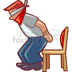   hostage blind folded tied up people man guy chair chairs Clip Art People 