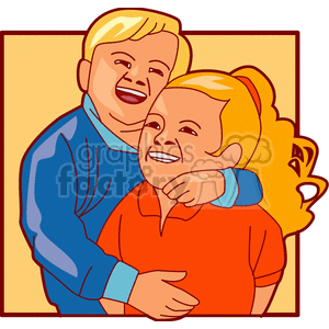 Kids hugging clipart. Commercial use image # 154875