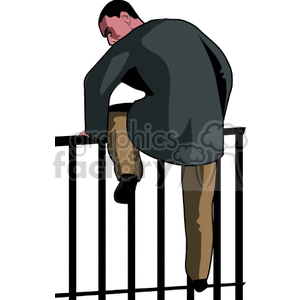 thief jumping over a fence clipart. Royalty-free image # 154981