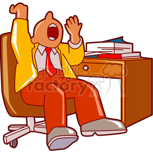  yawn tired sleepy man guy people business desk desks workaholic documents document file files  yarn201.gif Clip Art People 