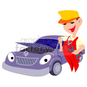 clipart - cartoon mechanic.
