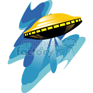 A Golden Saucer Looking UFO clipart. Royalty-free image # 156179