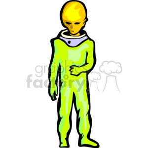 A Yellow Space Creature in a Space Suit Dark Eyes clipart. Royalty-free image # 156192