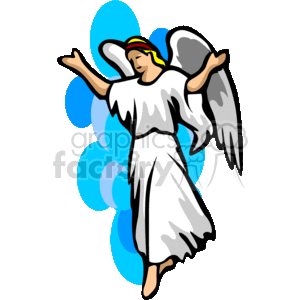 An Angel in White with its arms out  clipart. Commercial use image # 156205