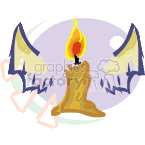 A Small Burnt Candle With Wings clipart.
