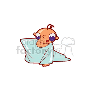 A Small Baby Playing in an Adults Tshirt clipart. Commercial use image # 156477