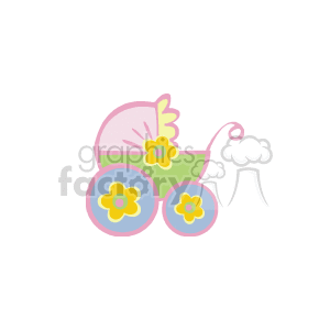 baby girl stroller animation. Commercial use animation # 156527