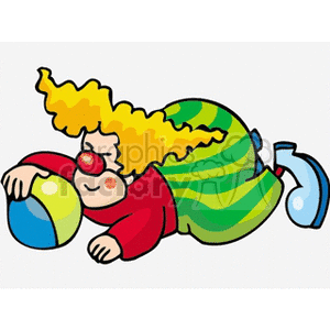 clown playing with a ball clipart. Commercial use image # 156775