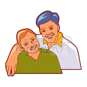 A dad with his arm around his son clipart. Commercial use image # 157461