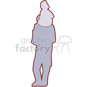 Person Walking With a Child on their Shoulders clipart. Royalty-free image # 157463