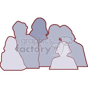 Silhouette of a big family clipart. Royalty-free image # 157481