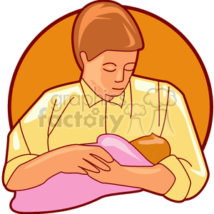 Father holding an infant clipart. Royalty-free image # 157493