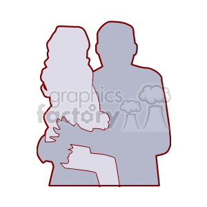 Silhouette of a man carrying a girl clipart. Royalty-free image # 157499