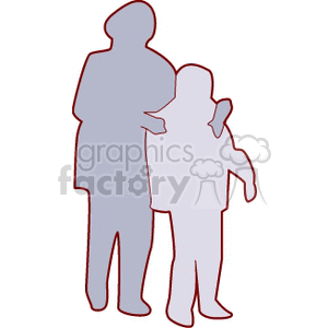 Silhouette of child whose mother has her arms around its shoulders clipart. Royalty-free image # 157529
