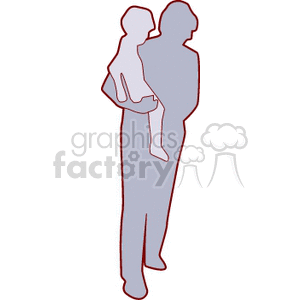 Silhouette of a child being held by his mother clipart. Royalty-free image # 157541