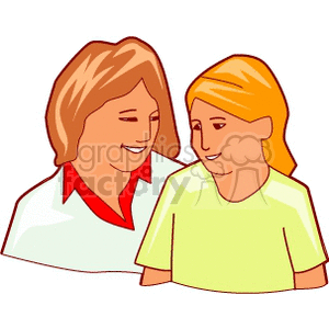 A mother smiling at her daughter clipart. Royalty-free image # 157545