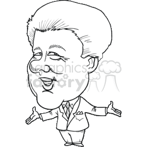  president presidents american political cartoon funny people 42nd bill clinton   pres42_Bil_Clinton_bw Clip Art People Government 