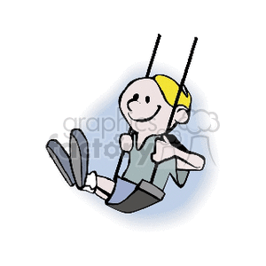 Boy on a swing clipart.