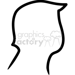 A White Silhouette of a Man with his Hair Sticking out