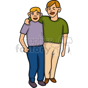 Two Friends with their Arm Around Each Other Laughing clipart. Commercial use icon # 158589