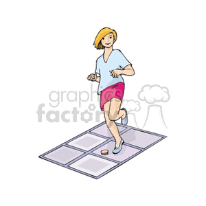 Girl plying hopscotch clipart. Commercial use image # 158898