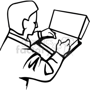 Black and white man computing  clipart. Royalty-free image # 159425