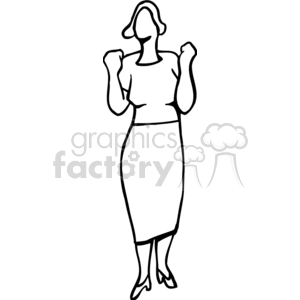 clipart - Black and white woman upset .