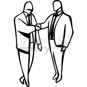 Two men shaking hands clipart.