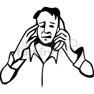 worried stress business man phone cell talk talking worry why bad luck trouble  BBA0215.gif Clip Art People Occupations help asking telephone suicidal unhappy counselor counseling guidance counsel black white