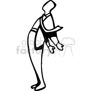 Black and white man standing with his chest to the sky clipart. Commercial use image # 159545