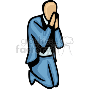 A Man in a Suit saying a Prayer clipart. Commercial use image # 159557