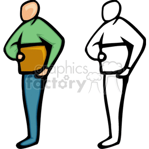 man carrying a folder clipart. Royalty-free image # 159559