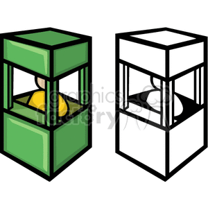 Green toll booth with a toll worker clipart. Royalty-free image # 159571