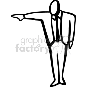 Black and white man pointing to get out clipart. Royalty-free image # 159575