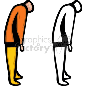 Man holding his head down in disappointment clipart. Commercial use image # 159581