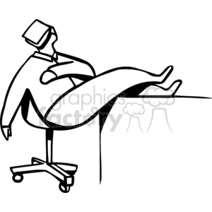 Black and white man sleeping in a chair clipart.