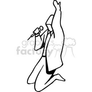 Black and white man on his knees praying to God clipart. Commercial use image # 159613