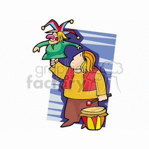 clown clowns puppets drum drums fun funny comedy circus  clown4.gif Clip Art People Occupations professional industry industrial determined masquerade worker puppeteer worker cartoon 