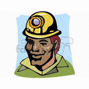 construction worker hard hat light coal miner carpenter carpenters african+american  Clip Art People Occupations 