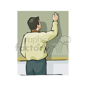 teacher writing on the chalkboard clipart. Royalty-free image # 160499