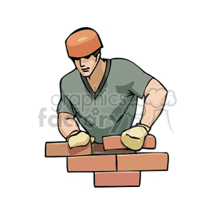   brick layer construction worker bricks  waller2.gif Clip Art People Occupations 