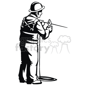 electrical worker wearing a hard hat clipart. Royalty-free image # 160577
