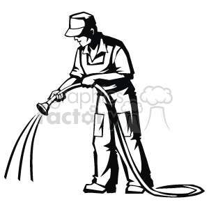 Black and white gardner clipart. Commercial use image # 160579